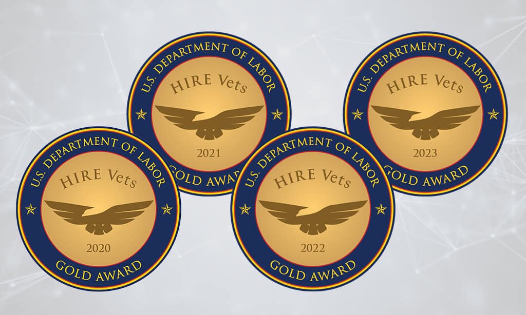 2020 Received Hire Vets Gold Medallion